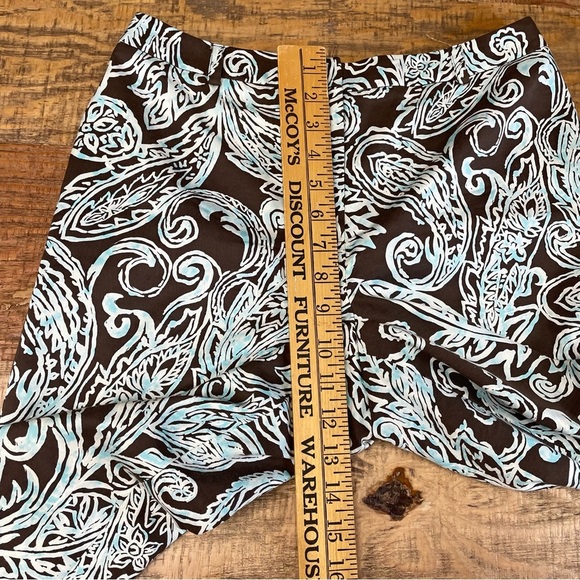 Talbots Silk Blend Stretch Brown Blue Dress Pants Stretch size 4 Classy paisley - Picture 5 of 11